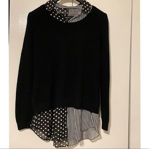 Layered Sweater Top by Alyx, Black and White, XL